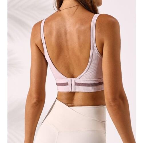 New Letter Sports Bra Women Sexy Big U Back Shockproof Gather Yoga Bra Vest Adjustable Buckle Running Quick Dry Fitness Bra