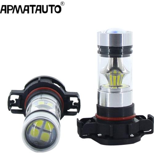 2pcs White Canbus PSX24W 5202 H16 PS19W LED Bulbs For MINI Cooper F55 F56 Halogen Headlamp Trim For Daytime Running Lights