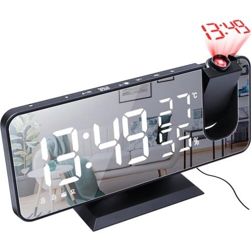 LED Digital Alarm Clock Watch Table Electronic Desktop Clocks USB Wake up FM Radio Time Projector Snooze Function 3 Color