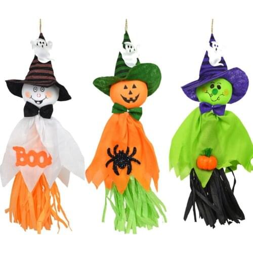 Halloween Party Decoration Horror Ghost Kids Trick Hanging Garland Decoration Witches Pendant Props Decoration Hanging Ghost