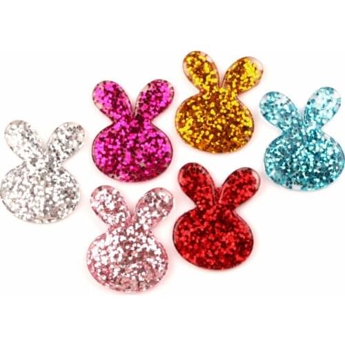 20Pcs Resin Bling Rabbit Decoration Crafts Cute Kawaii Beads Flatback Cabochon Embellishments For Scrapbooking DIY Accessories