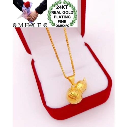 OMHXFC Jewelry Wholesale YM275 European Fashion Hot Fine Woman Girl Party Birthday Wedding Gift Calabash 24KT Gold Pendant Charm