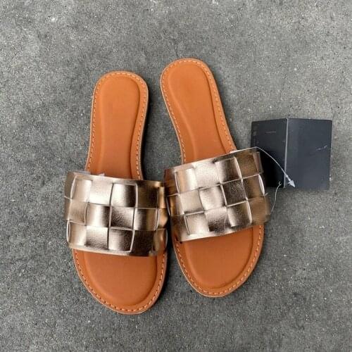 Roman Style Womens Slippers Breathable Flat Casual Open Toed Comfortable Outside Woman Shoes Non-slip Solid Ladies Slides