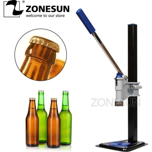 ZONESUN Beer Bottle Capping Machine Manual Beer Lid Sealing Capper Beer Capper Soft Drink Capping Machine Soda Water Capper