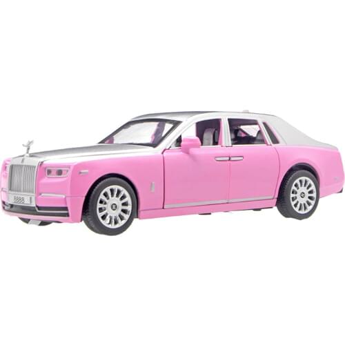 1:28 high simulation pink business alloy car model girl series pull back sound and light toy car for gifts
