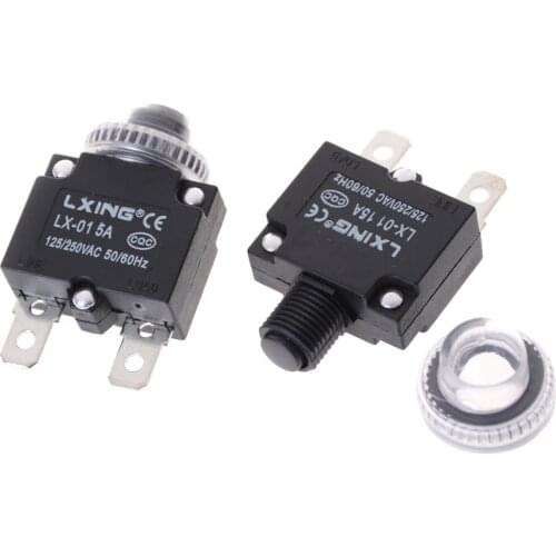 1Set Hot Thermal Switch Circuit Breaker Overload Protector 5A, ,8A,10A,15A,20A Overload Switch