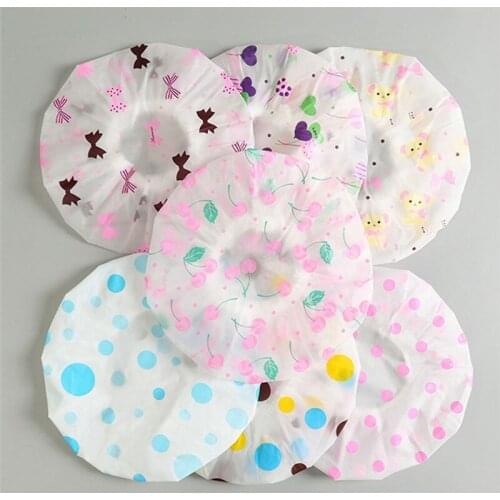 1PC Wave Point Shower Cap Waterproof Thicken High Quality Hair Salon Elastic for Women Bath Hat Bathroom Products