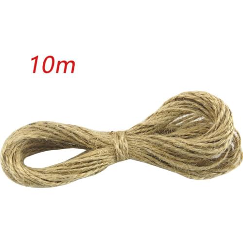 10m 2mm Natural Jute Twine Burlap String Rope Party Wedding Gift Wrapping Cords Thread DIY Scrapbooking Florists Craft Decor