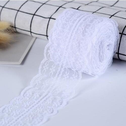 10 Meters 45MM Lace Ribbons Tape DIY Embroidered Net White Lace Trim Cord For Sewing Decoration Fabric DIY Clothing Sewing