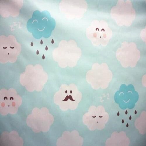 100% Cotton Fabric Smiling Clouds Tissue Clothing Bedding Textile For Sewing Doll Tecidos Handmade DIY Quilting Cloth Patchwork