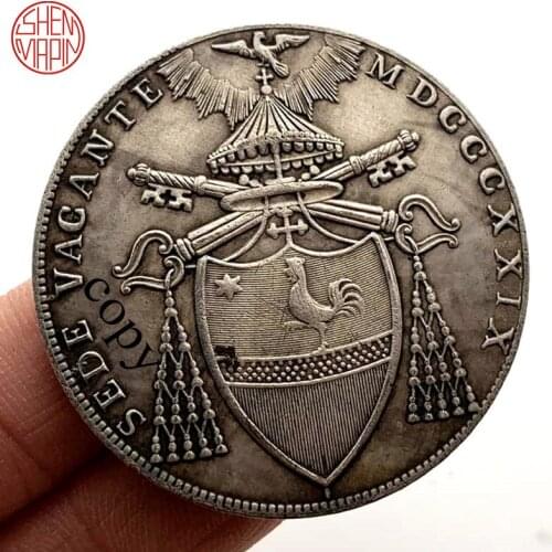 1829 Papal Pastoral Emblem Copy Coin Virgin Mary Copper Coins Collectibles
