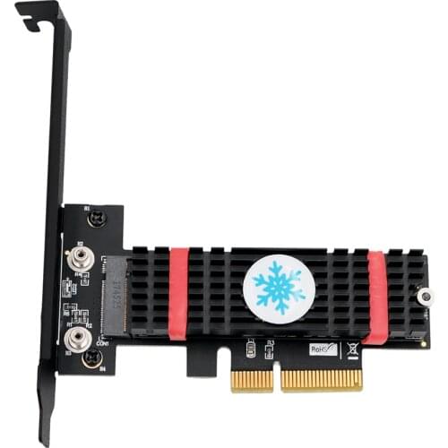 PCIE to M2 Adapter Raiser PCI Express 3.0 X4 to M.2 NVME SSD M KEY PCIE M2 Riser Card Adapter + Low Profile Bracket M.2 Heatsink