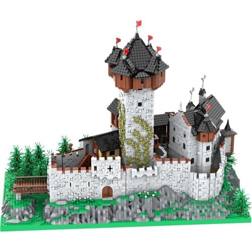 Authorized 15539Pcs MOC-65340 European Street View Large Old Castle Gothic Architectural Bricks Model Building Block Kits Toy