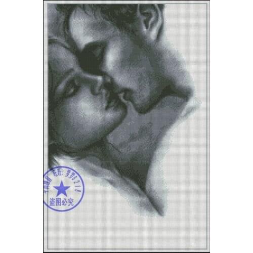 Free delivery Top Quality popular counted cross stitch kit kiss lover loving kiss, nostalgic cross stitch
