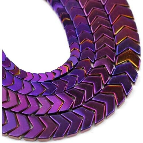 YHBZRET Purple Arrows Shape Hematite Natural Stone Spacers Loose Beads For Jewelry Making Diy Bracelets Accessories 4/6/8/10mm