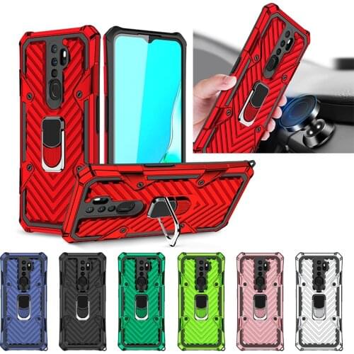 For OPPO Realme 5 6i 5i 5S 6 C15 A5 A9 2020 A31 A8 A52 A72 A92 A5S A12 A11K Case Luxury Armor Car Holder Ring Back Phone Cover