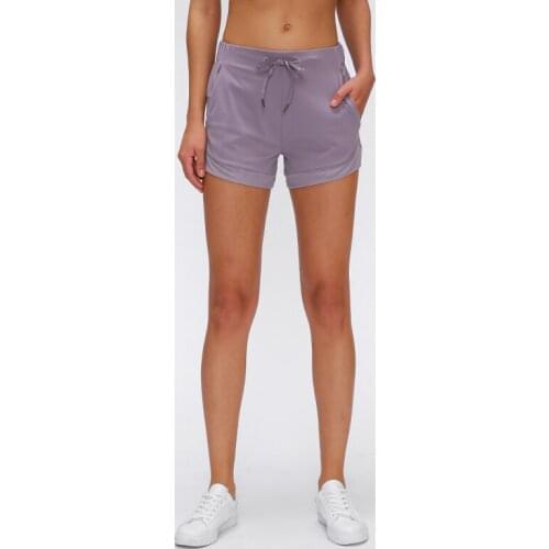 Fitness-Training Women Nude Quick Dry Solid Color High Waist Stretch Drawstring Strap Athletic Workout Yoga Biker Shorts S2022