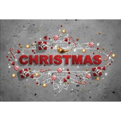 Christmas Backdrop Stars Gift Box Lollipop Photography Background Family New Year Xmas Party Decoration Photo Booth Studio Props