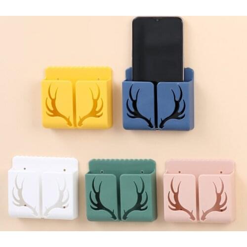 Houseeker New Elk Phone Charger Box Living Room Wall-mounted Storage Rack Remote Control Sundries Organizer Holder