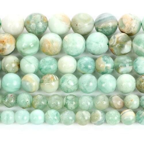 Green Crystal Light Pink Natural Stone Charm Round Loose Beads For Jewelry Making DIY Bracelets Necklace 6/8/10MM