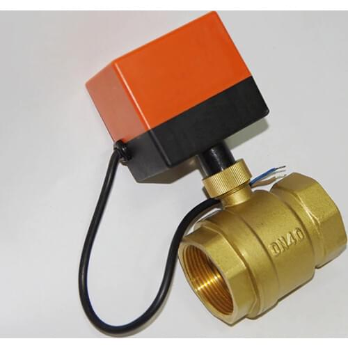 DN40(G1.5")AC220V electric actuator brass ball valve/motorized/motor-driven ball Valve,switch type electric two-way valves
