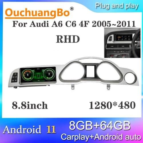 Ouchuangbo radio stereo GPS for 8.8 inch RHD A6 A6L C6 4f 2005-2011 Android 10 Qualcomm multimedia media