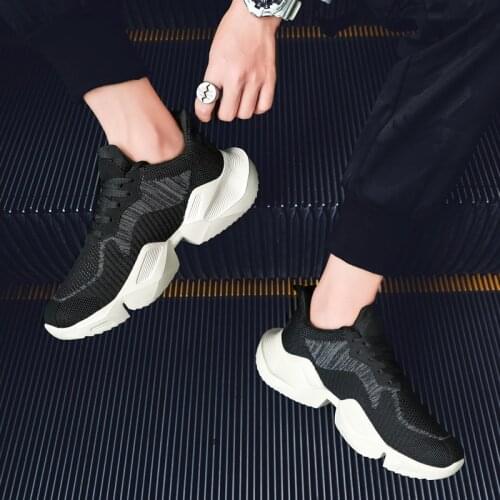 Mens sneakers knitting leisure solid s Fashionable Sneaker hombre Sneakers sports Light 39 casuales spring Men male Male shoes