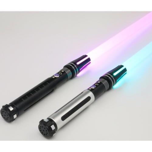 CIELTAN TS019 RGB Lighsaber Dueling Saber with 1 Inch Heavy Blade Blaster Lock up Waving Sound Color Change Toys Gift