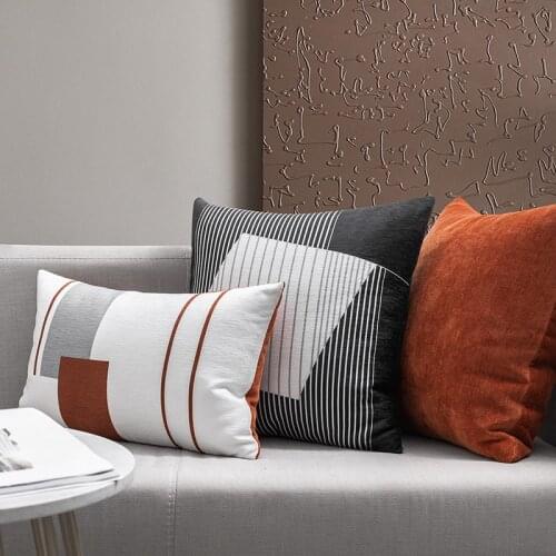 45X45CM Simple contracted cushion cover decorative abstract geometric chenille pillowcase lumbar pillow covers