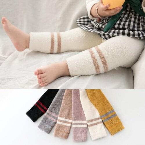 New Spring Cute 100% Cotton Baby Knitted Children Girls Tight Elastic Waist Children Baby Casual Warm Trousers