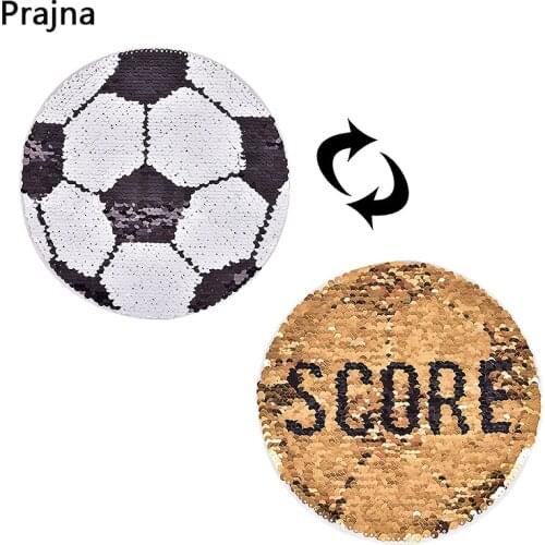 Prajna Change Color Football Reversible Sequins Sew On Patches For Clothes DIY Cat Patch Applique Bag Clothing Coat Jeans Craft