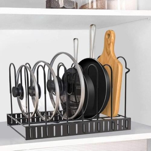 8-Layer Adjustable Pots And Pans Organizer Rack Multi-Layer Pot Storage Rack Holder Kitchen Shelf Pots Lids Storage For Kitchen