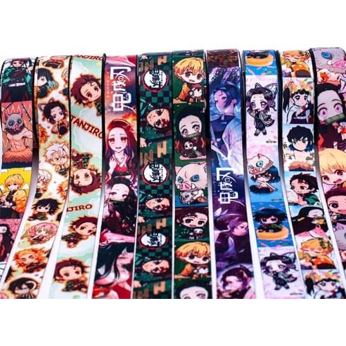Japanese Anime cartoon 50yards Double side printed Lanyard ribbon Kettle hanging belt