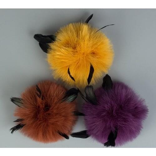 15cm DIY Beanies Caps Shoes Bags Real Fur Pom Pom Balls Ostrich Feather Wool Hairball With Buckle For Hats Fashion Accessories