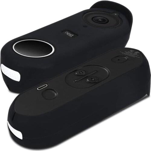 Silicone Case Designed for Nest Hello Doorbell Cover (Black) - Full Protection Night Vision Compatible