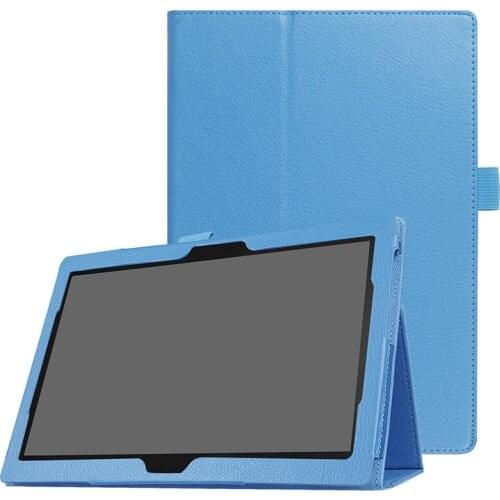 Tri-folding Ultra Slim Litchi Leather Case with Pencil Holder for Lenovo Tab 4 10 Plus 10.1 inch TB-X704F/X704N Tablet+Stylus