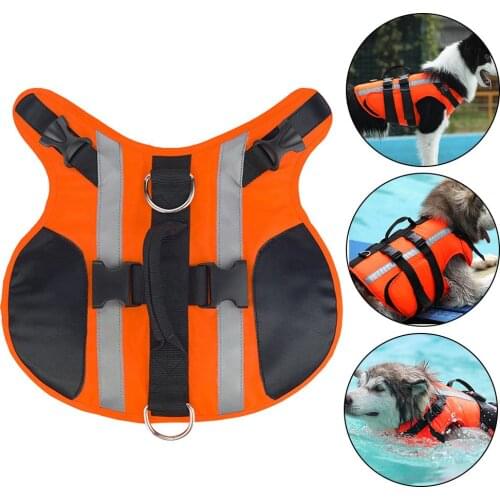 Dog Life Jacket Summer Safe Durable Oxford cloth Pet Life Vest with Adhesive Stickers Dogs Swimwear Cool Swimming Suit S-XL