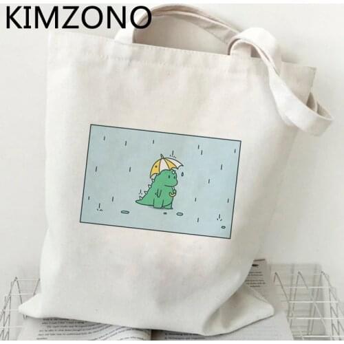 Dinosaur shopping bag reusable canvas tote shopping shopper eco bag cloth fabric bolsas ecologicas net custom