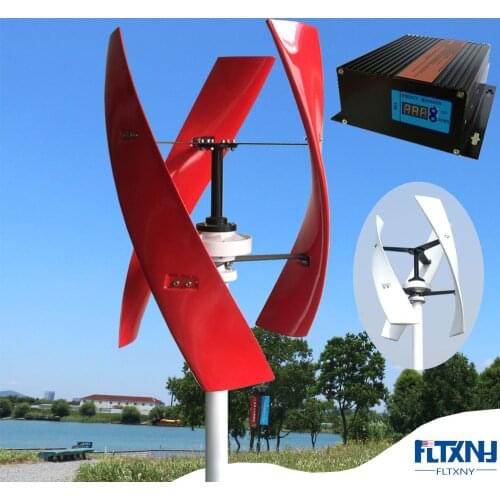 FLTXNY FX 600w Vertical Wind Turbine Generator 3 Blades 12v 24v 48v White Or Red Color No Noise For Home Use