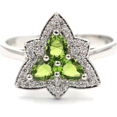 21x12mm Delicate Fine Cut Created Blue Aquamarine White CZ Daily Wear Silver Rings Wholesale