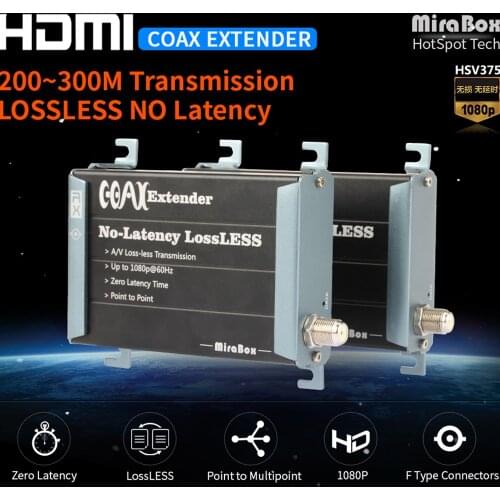 1080P HDMI Coax Extender Over Single RG59/RG-6U Upto 300m No Latency RF HDMI Transmitter and Receiver HDMI Splitter for TV Box