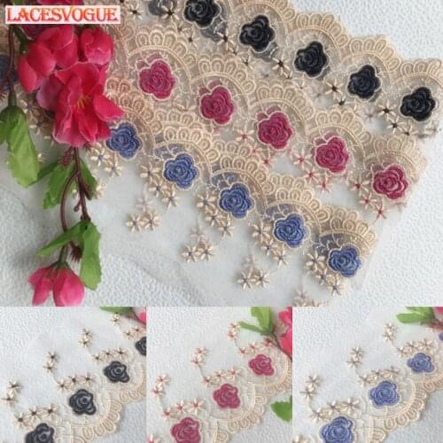 5yards(20yards) 8.5cm Mesh embroidery lace ribbon Dress edge decoration Garment material Needlework sewing accessories 665