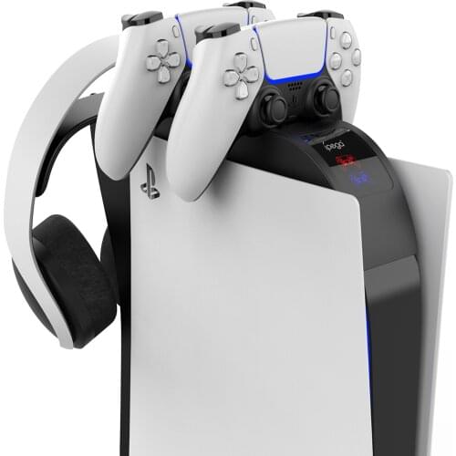 2 in 1 For PS5 Vertical Cooling Fan Dual Controller Charging Headphone hanger 3 Fan Station Charger for PS5