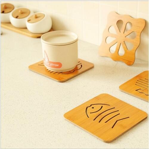 200 Pc Wood Heat Resistant Pad Pan Pot Mat Holder Kitchen Cooking Isolation Pad Bowl Cup Coasters