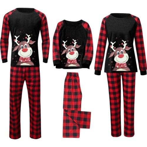 2021 Christmas Family Matching Outfits Xmas Pajamas Pjs Sleepwear Outfits Dad Mom and Me Clothes Set Family Look Homewear