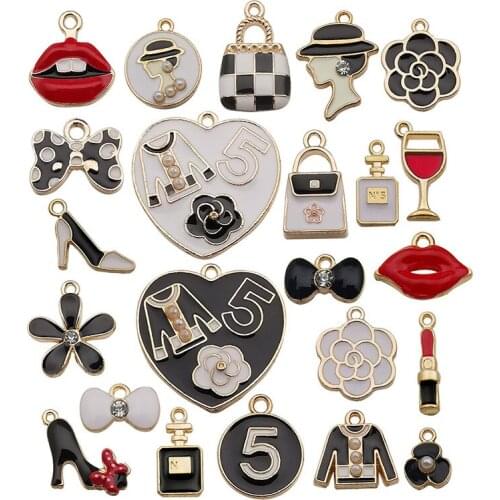 23Pcs/Set For Jewelry Making Earring Pendant Perfume Bag Ornaments Alloy/Oil Drop Multi Purpose Multicolor DIY Handmade