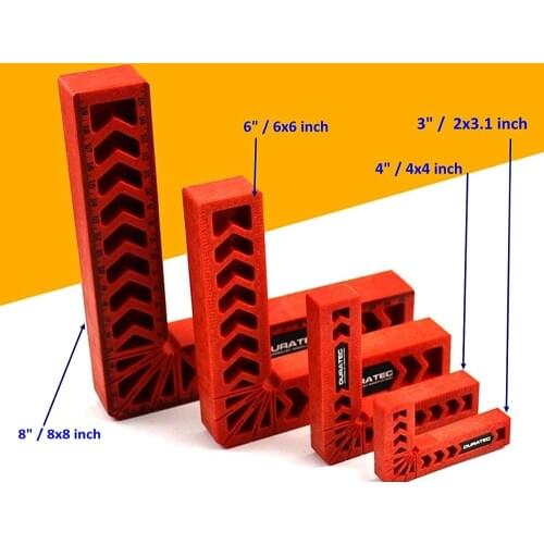 4Pcs 3/4/6 inch Right Angle Woodworking Tool, Clamping 90 Degree Angles for Picture Frames, Cabinets or Drawers