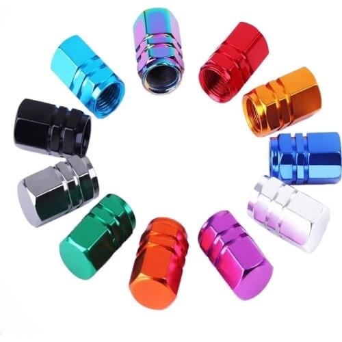 4 pc/lot Aluminum Car Truck Bike Motorcycle Tyre Tire Valve Core Caps Wheel Valve Stem Cap Dust Cover Caps on Car Wheels