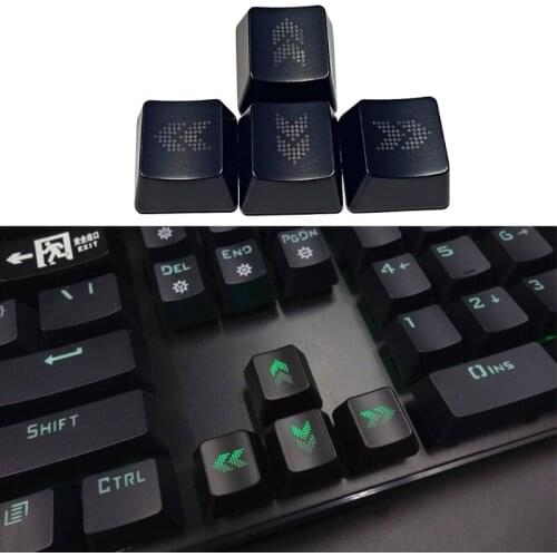 4Pcs Only Keycap,DIY ABS Direction Keycaps Backlit Translucent Keycap 4 Keys for Mechanical Keyboard Installation OEM Profile