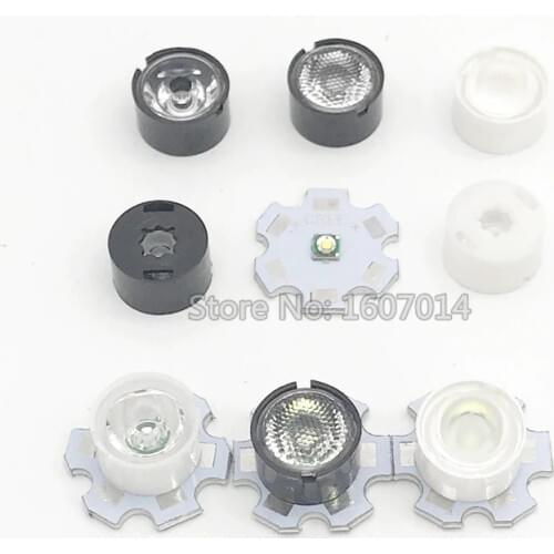 50pcs 13mm CREE LED Lens 10 30 45 60 90 Degree XPE XPE2 XPG XPG2 XTE 3535 3030 Emitter Plano Reflector Collimator With Holder